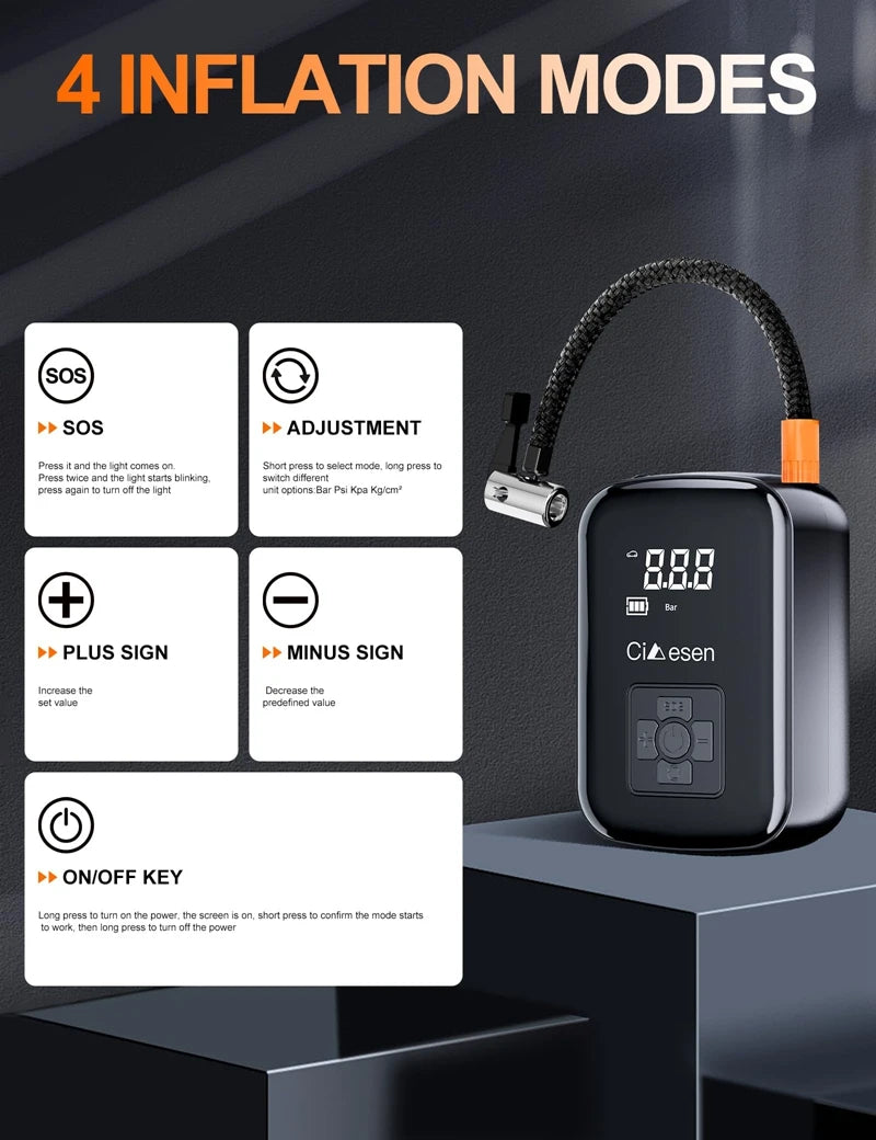 Car Wireless Air Pump 150PSI Portable Electric Tire I