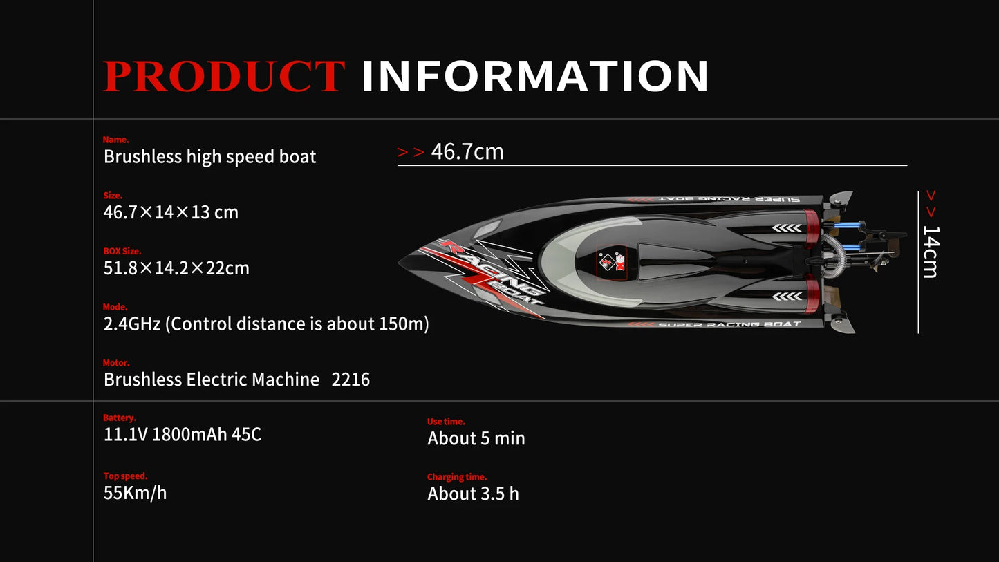 RC Boat 2.4Ghz High Speed Racing Ship