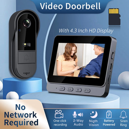 WiFi wireless smart video doorbell, Two-way outdoor