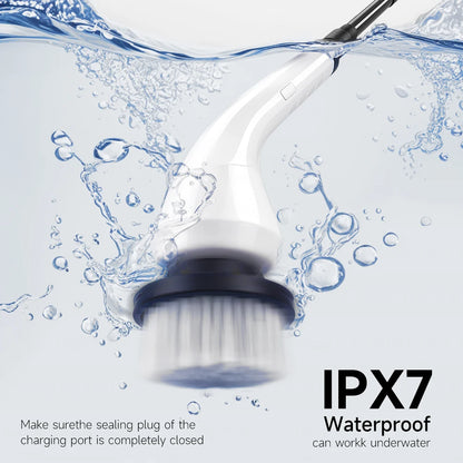 Electric scrubber with 8 Replaceable Brush Heads