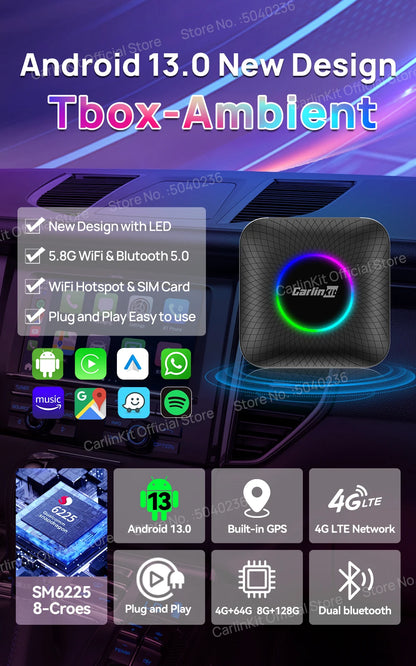 2025 CarlinKit 3 In 1 Android 13 Mini CarPlay Ai Box