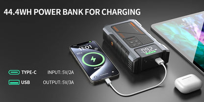 Portable Car Jump Starter With Air Compressor,