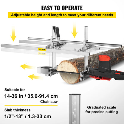 SucceBuy Chainsaw Mill Planking Milling 24 36 48 In Guide Ba