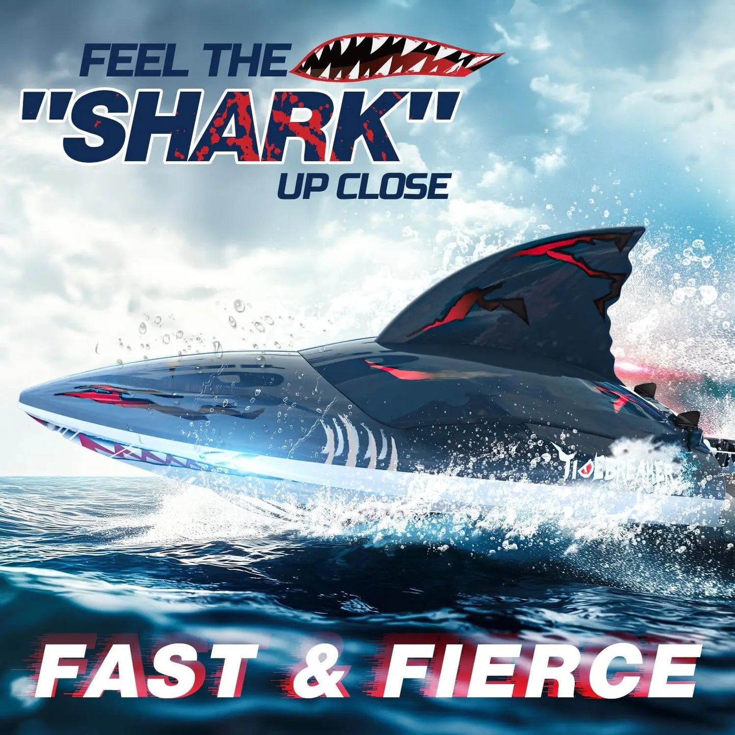 RC Shark Boat 3S Speed, Self-Rising