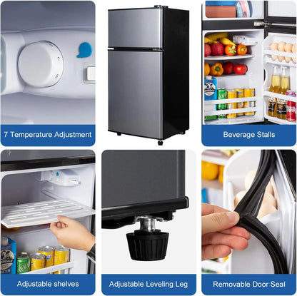 Mini Fridge with Freezer, 2.9 Cu.Ft Energy Saving