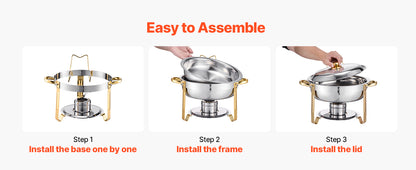 SucceBuy 4 Pack Chafing Dish Buffet Set Stainless