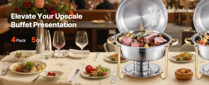 SucceBuy 4 Pack Chafing Dish Buffet Set Stainless