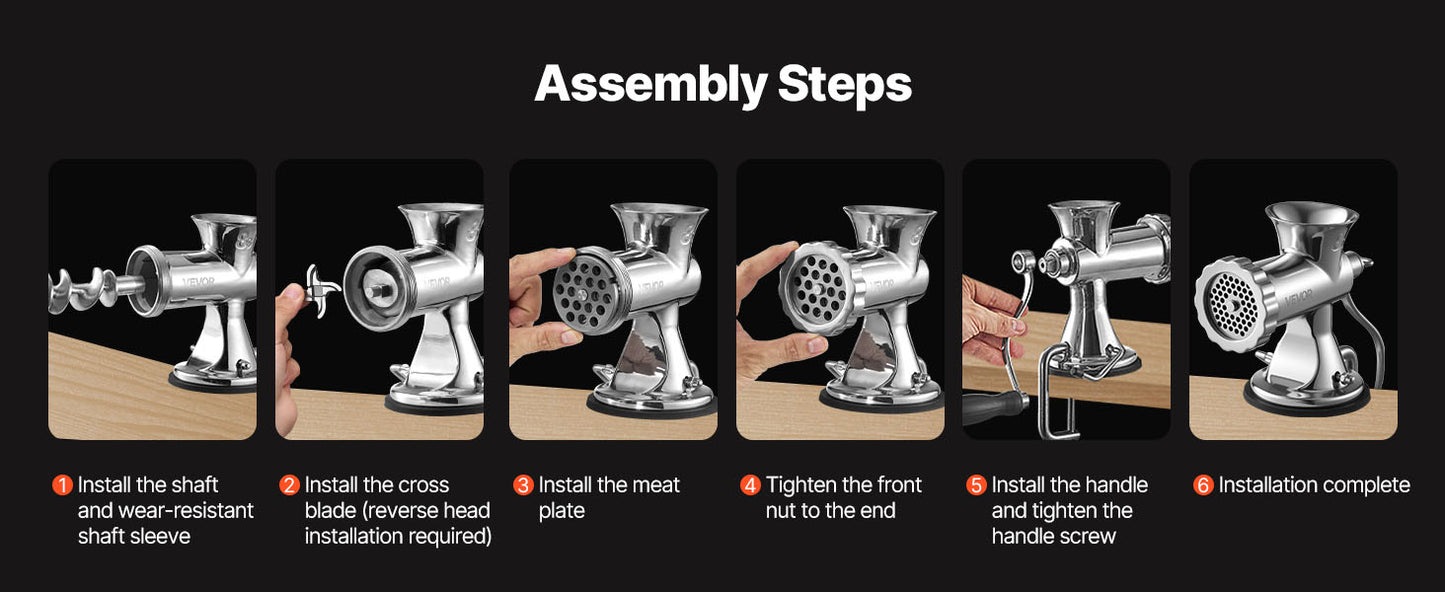 Manual Meat Grinder 304 Stainless Steel Hand